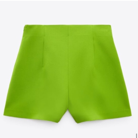 ZARA 2 PIECE LIME GREEN DOUBLE BREASTED BLAZER AND SKORT - Picture 10 of 11